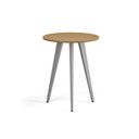 Couchtisch PRIMO VIBE, Durchmesser 60 cm, graues Metallgestell, Buche