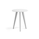 Couchtisch PRIMO VIBE, Durchmesser 60 cm, graues Metallgestell, weiß