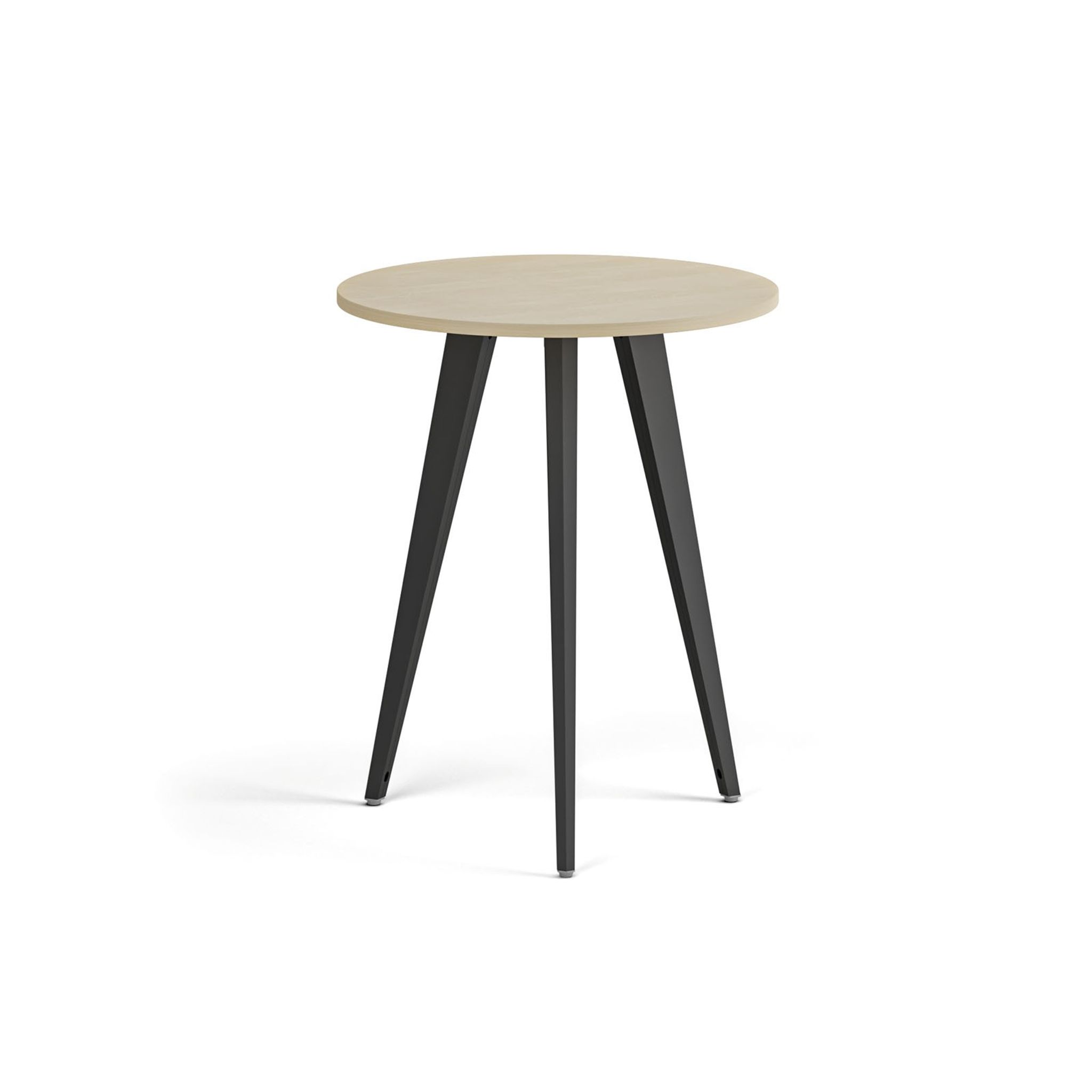 Couchtisch PRIMO VIBE, Durchmesser 60 cm, schwarzes Fußgestell, Birke