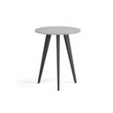Couchtisch PRIMO VIBE, Durchmesser 60 cm, schwarzes Metallgestell, grau