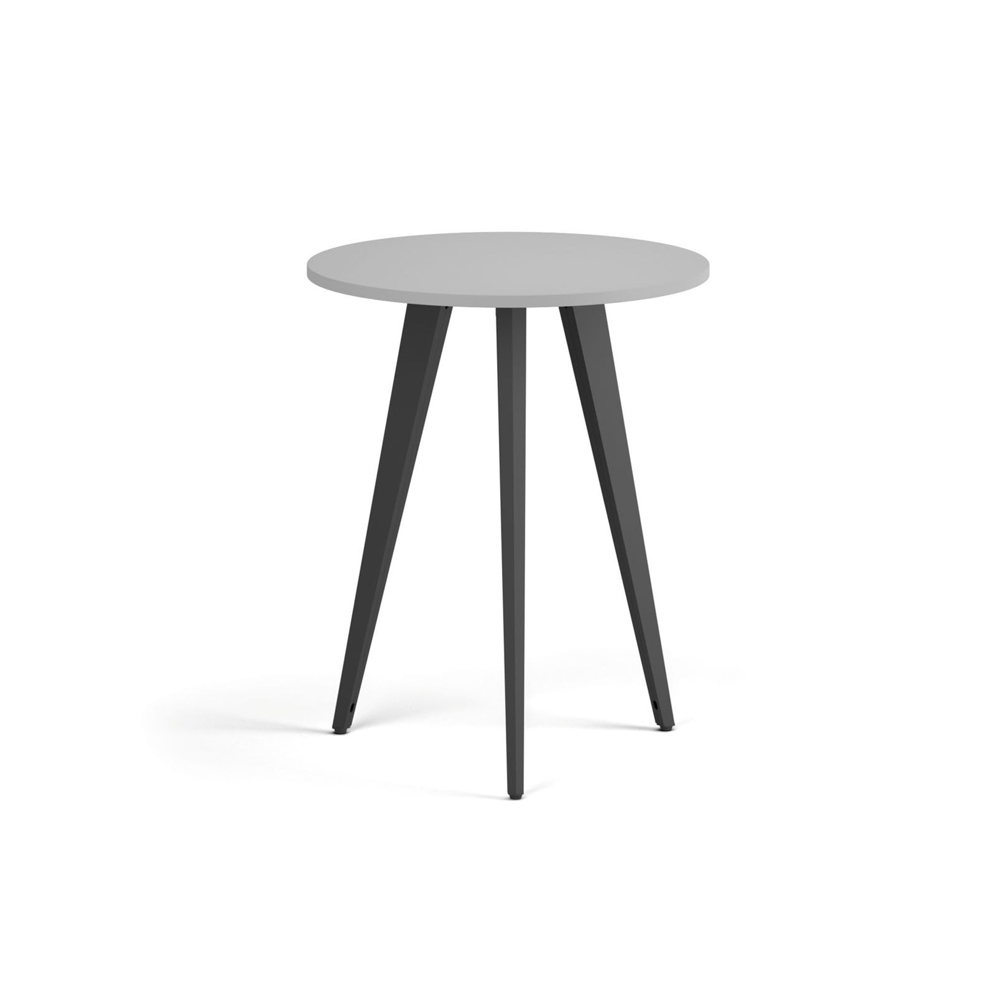 Couchtisch PRIMO VIBE, Durchmesser 60 cm, schwarzes Metallgestell, grau