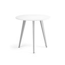 Couchtisch PRIMO VIBE, Durchmesser 80 cm, graues Fußgestell, weiß