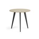 Couchtisch PRIMO VIBE, Durchmesser 80 cm, schwarzes Fußgestell, Birke