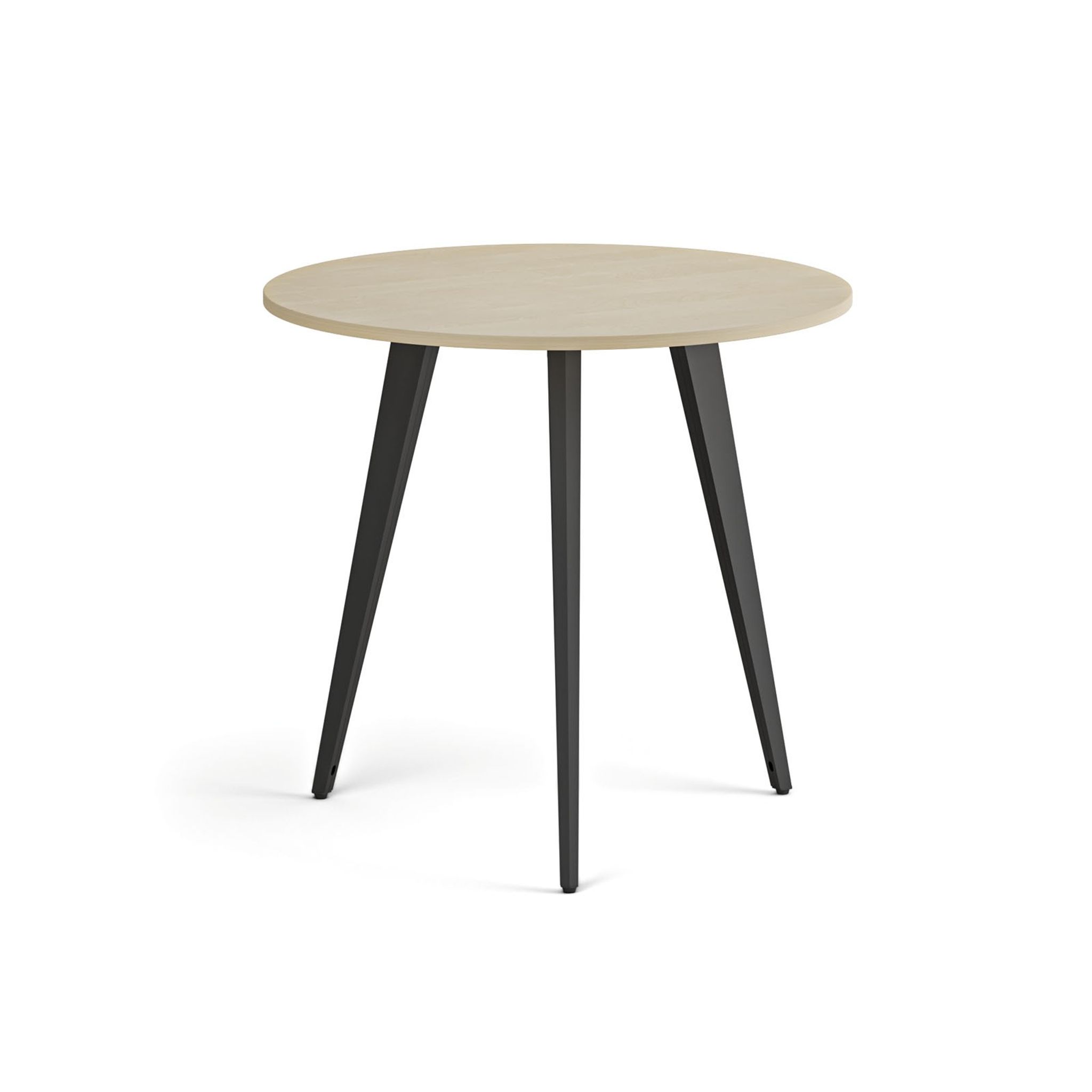 Couchtisch PRIMO VIBE, Durchmesser 80 cm, schwarzes Fußgestell, Birke