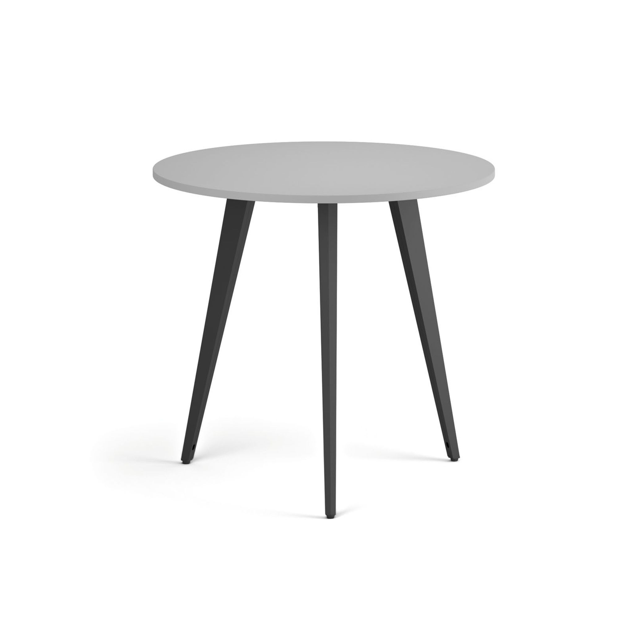Couchtisch PRIMO VIBE, Durchmesser 80 cm, schwarzes Fußgestell, grau