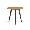 Couchtisch PRIMO VIBE, Durchmesser 80 cm, schwarzes Metallgestell, Buche