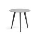 Couchtisch PRIMO VIBE, Durchmesser 80 cm, schwarzes Metallgestell, grau