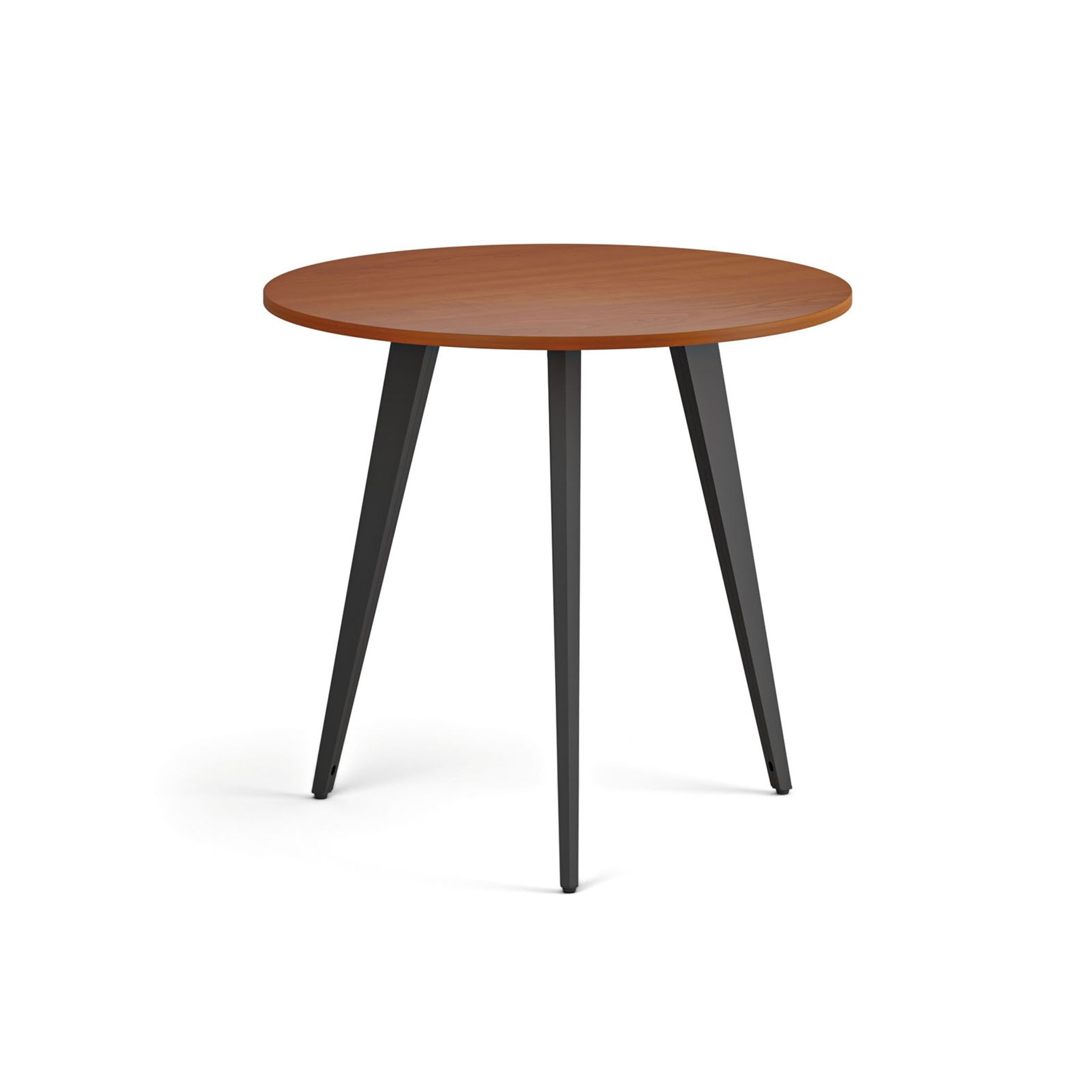 Couchtisch PRIMO VIBE, Durchmesser 80 cm, schwarzes Metallgestell, Kirschbaum