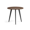 Couchtisch PRIMO VIBE, Durchmesser 80 cm, schwarzes Metallgestell, Nussbaum