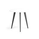 Couchtisch PRIMO VIBE, Durchmesser 80 cm, schwarzes Metallgestell, weiß