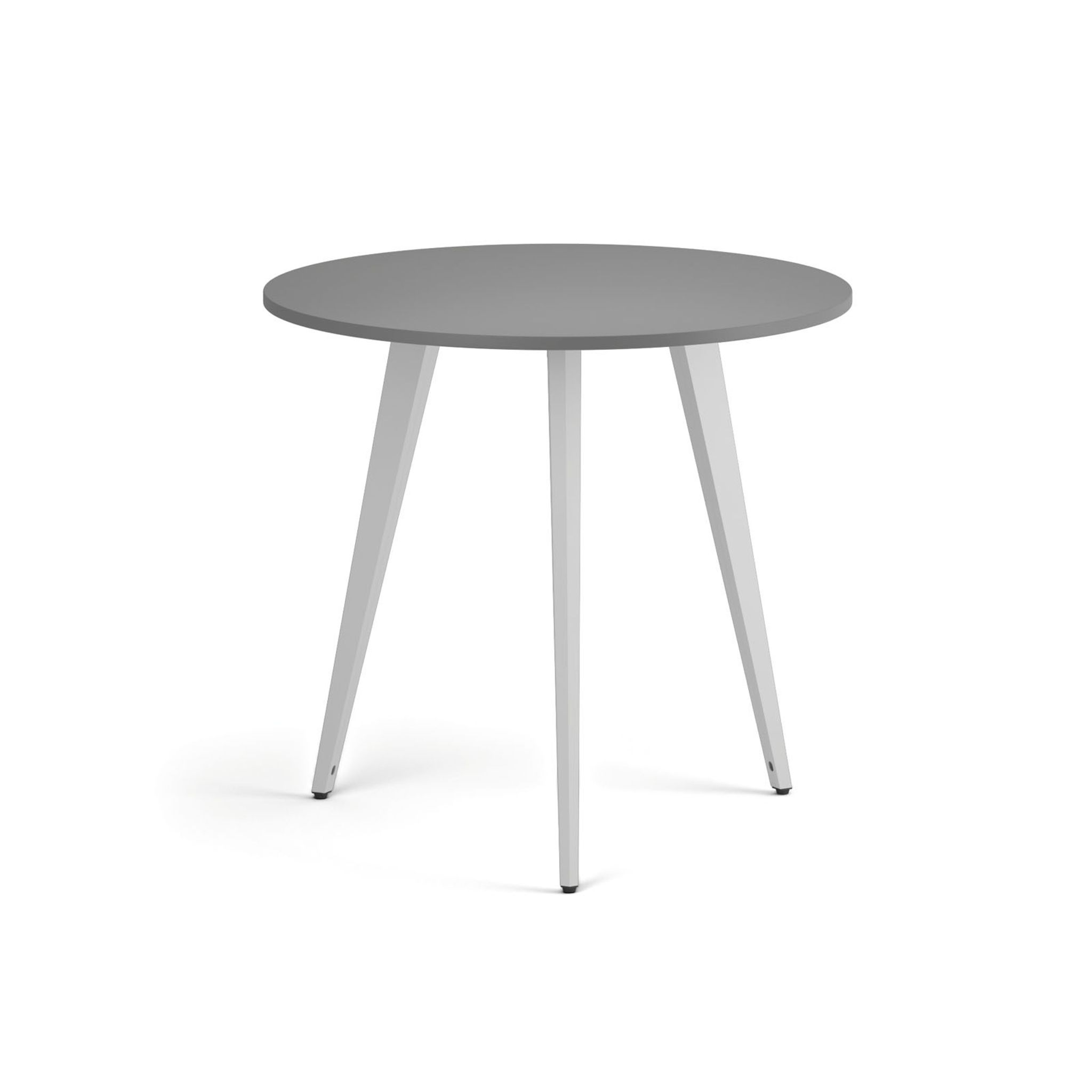 Couchtisch PRIMO VIBE, Durchmesser 80 cm, weißes Metallgestell, Graphit