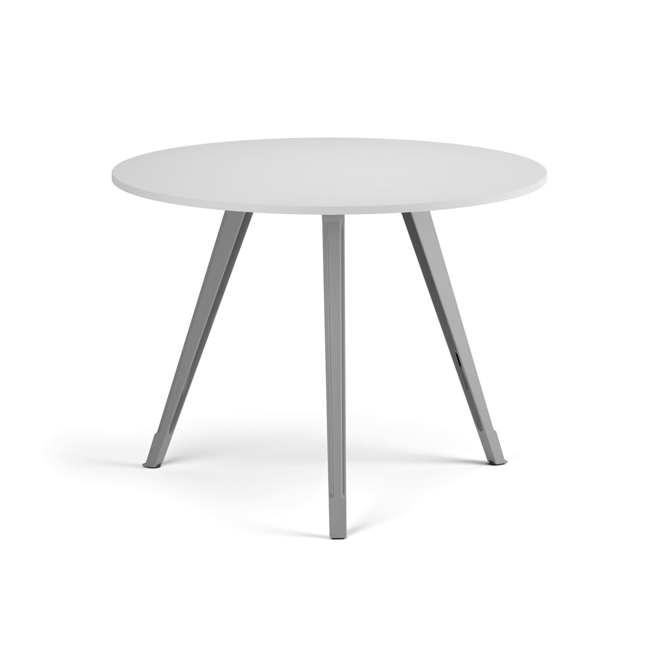 Couchtisch PRIMO ZEN, Durchmesser 100 cm, graues Fußgestell, weiß