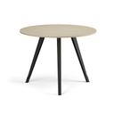 Couchtisch PRIMO ZEN, Durchmesser 100 cm, schwarzes Metallgestell, Birke