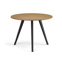 Couchtisch PRIMO ZEN, Durchmesser 100 cm, schwarzes Metallgestell, Buche