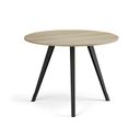Couchtisch PRIMO ZEN, Durchmesser 100 cm, schwarzes Metallgestell, Eiche natur