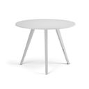 Couchtisch PRIMO ZEN, Durchmesser 100 cm, weißes Fußgestell, weiß