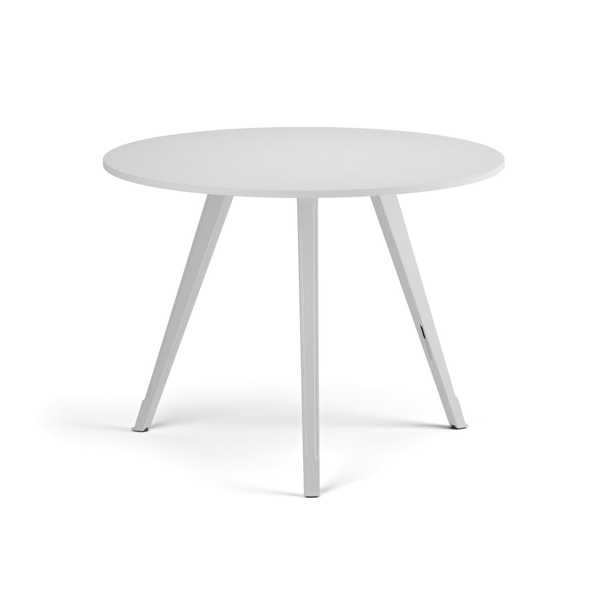Couchtisch PRIMO ZEN, Durchmesser 100 cm, weißes Metallgestell, weiß