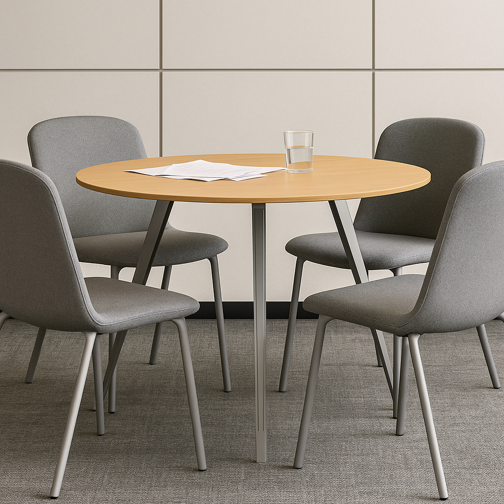 B2B Partner Couchtisch PRIMO ZEN, Durchmesser 120 cm, graues Metallgestell, grau 2