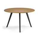 Couchtisch PRIMO ZEN, Durchmesser 120 cm, schwarzes Metallgestell, Buche