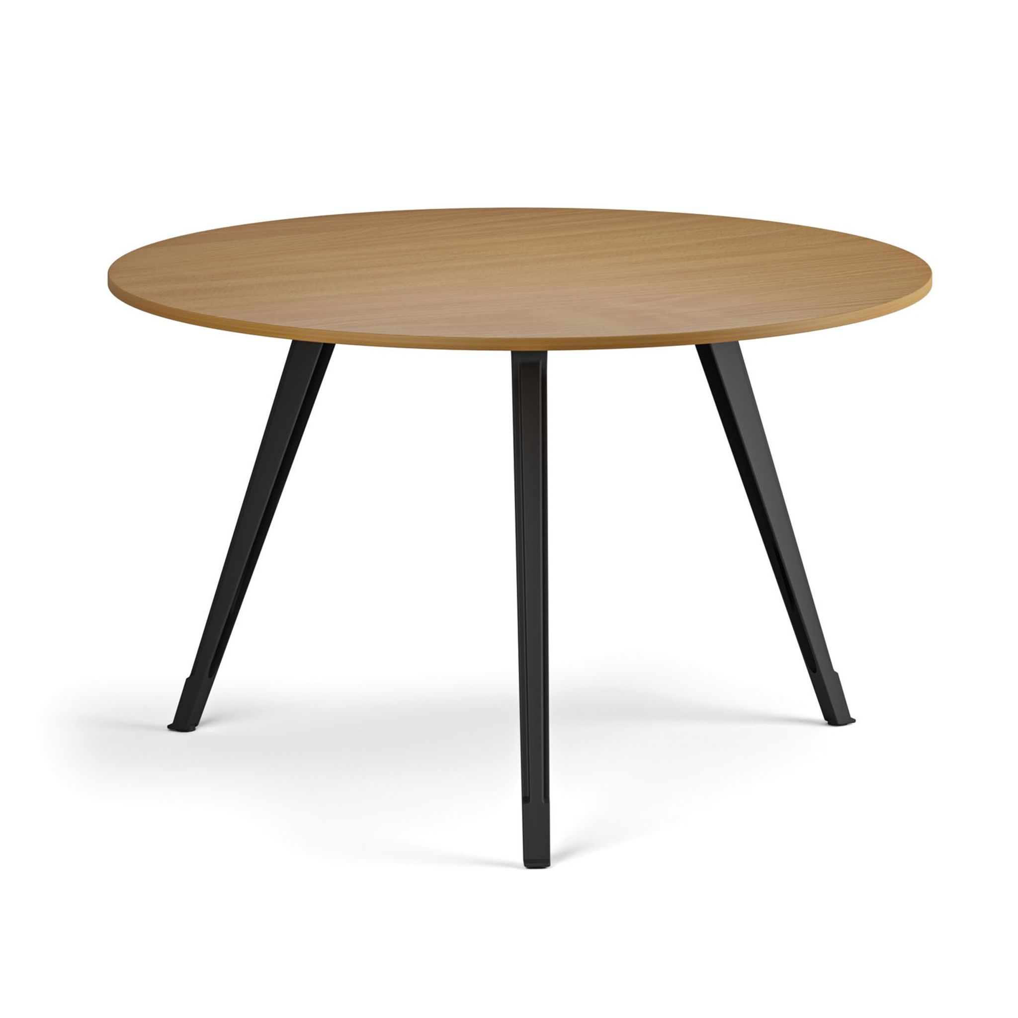 Couchtisch PRIMO ZEN, Durchmesser 120 cm, schwarzes Metallgestell, Buche