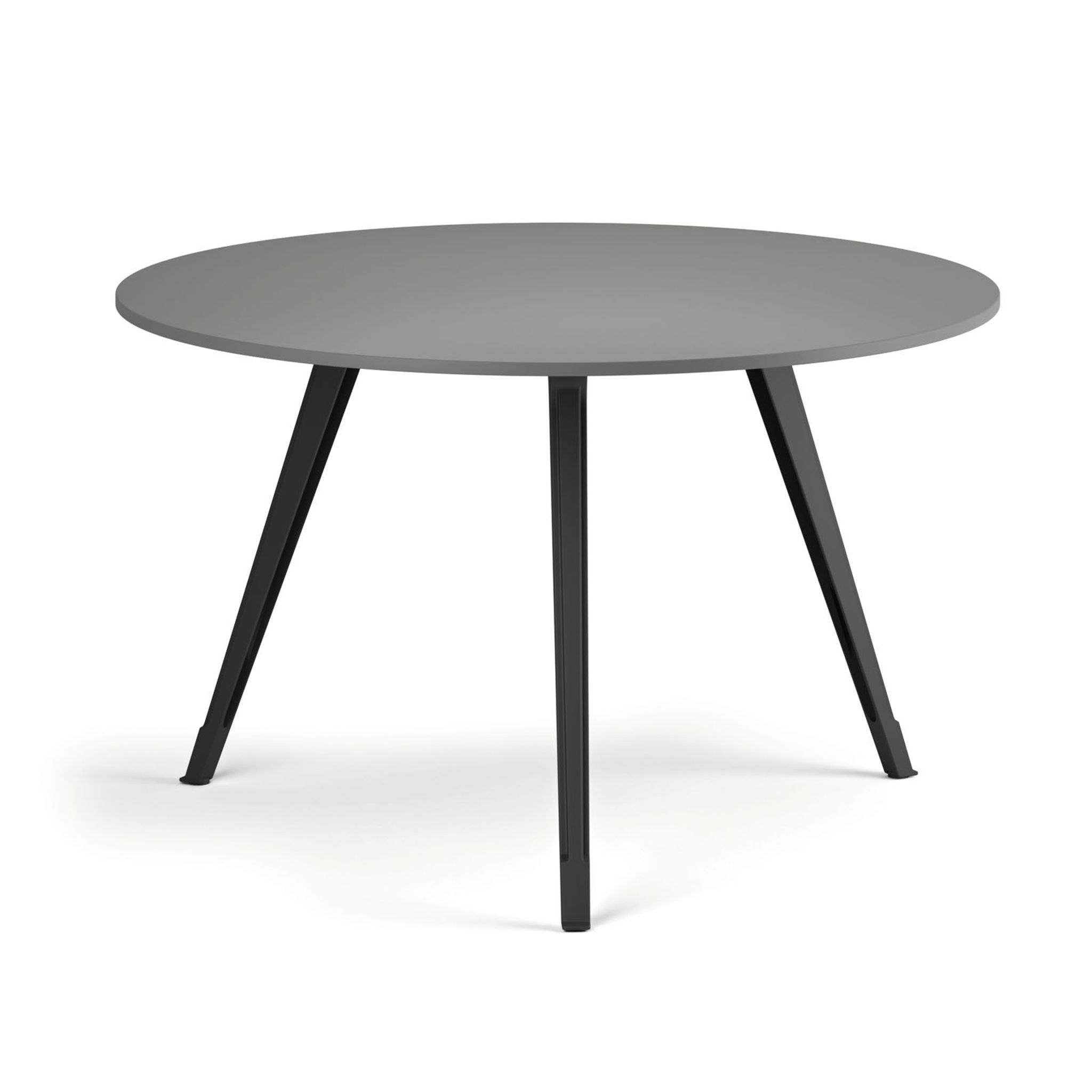 Couchtisch PRIMO ZEN, Durchmesser 120 cm, schwarzes Metallgestell, Graphit