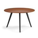 Couchtisch PRIMO ZEN, Durchmesser 120 cm, schwarzes Metallgestell, Kirschbaum