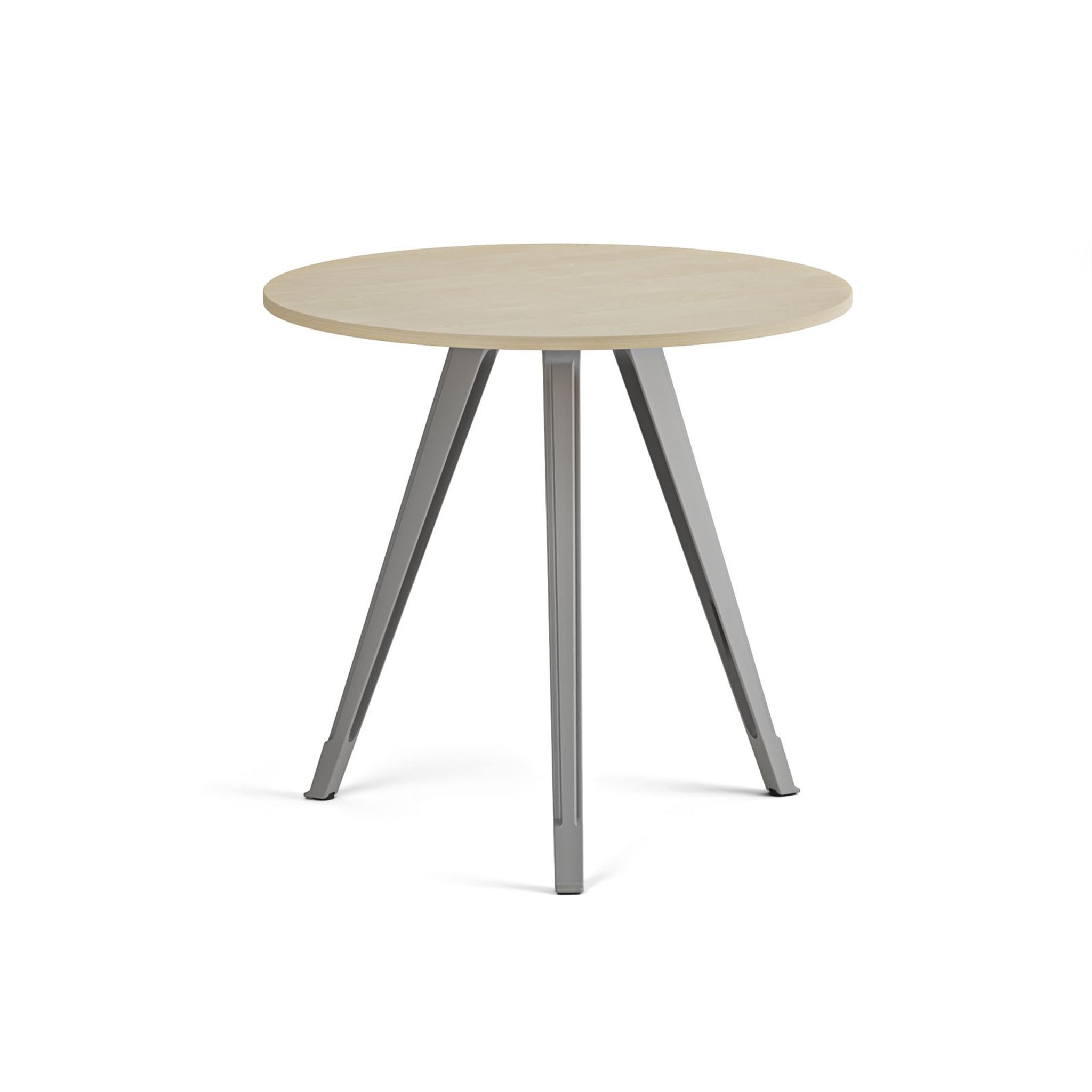 Couchtisch PRIMO ZEN, Durchmesser 80 cm, graues Fußgestell, Birke