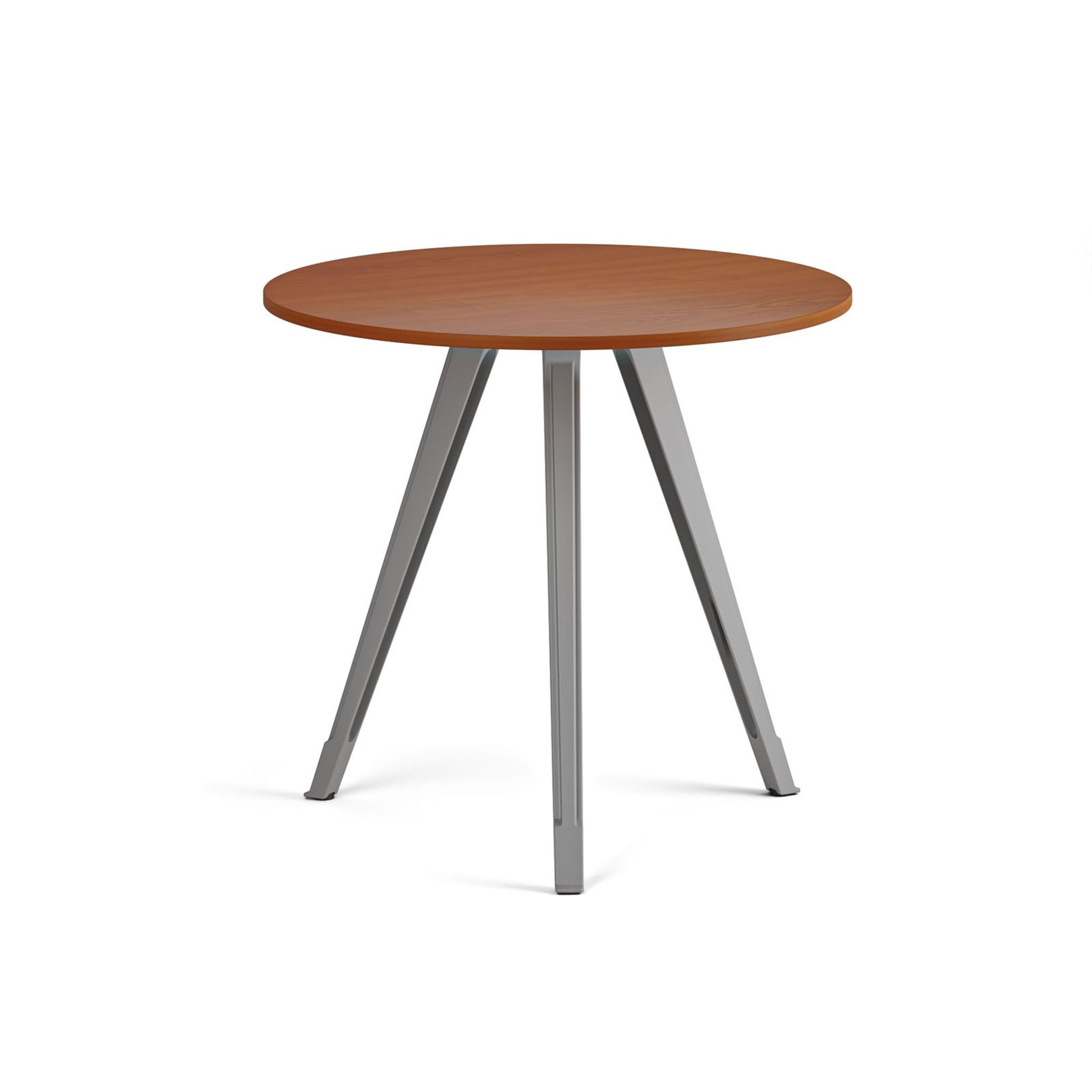 Couchtisch PRIMO ZEN, Durchmesser 80 cm, graues Fußgestell, Kirschbaum