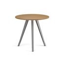 Couchtisch PRIMO ZEN, Durchmesser 80 cm, graues Metallgestell, Buche
