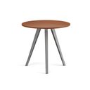 Couchtisch PRIMO ZEN, Durchmesser 80 cm, graues Metallgestell, Kirschbaum