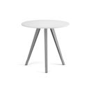 Couchtisch PRIMO ZEN, Durchmesser 80 cm, graues Metallgestell, weiß