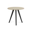 Couchtisch PRIMO ZEN, Durchmesser 80 cm, schwarzes Metallgestell, Birke