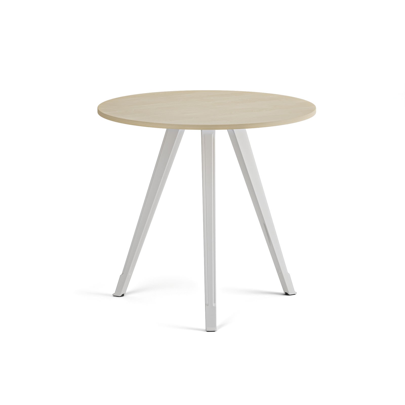 B2B Partner Couchtisch PRIMO ZEN, Durchmesser 80 cm, weißes Metallgestell, Birke