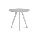Couchtisch PRIMO ZEN, Durchmesser 80 cm, weißes Metallgestell, grau