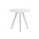 Couchtisch PRIMO ZEN, Durchmesser 80 cm, weißes Metallgestell, weiß