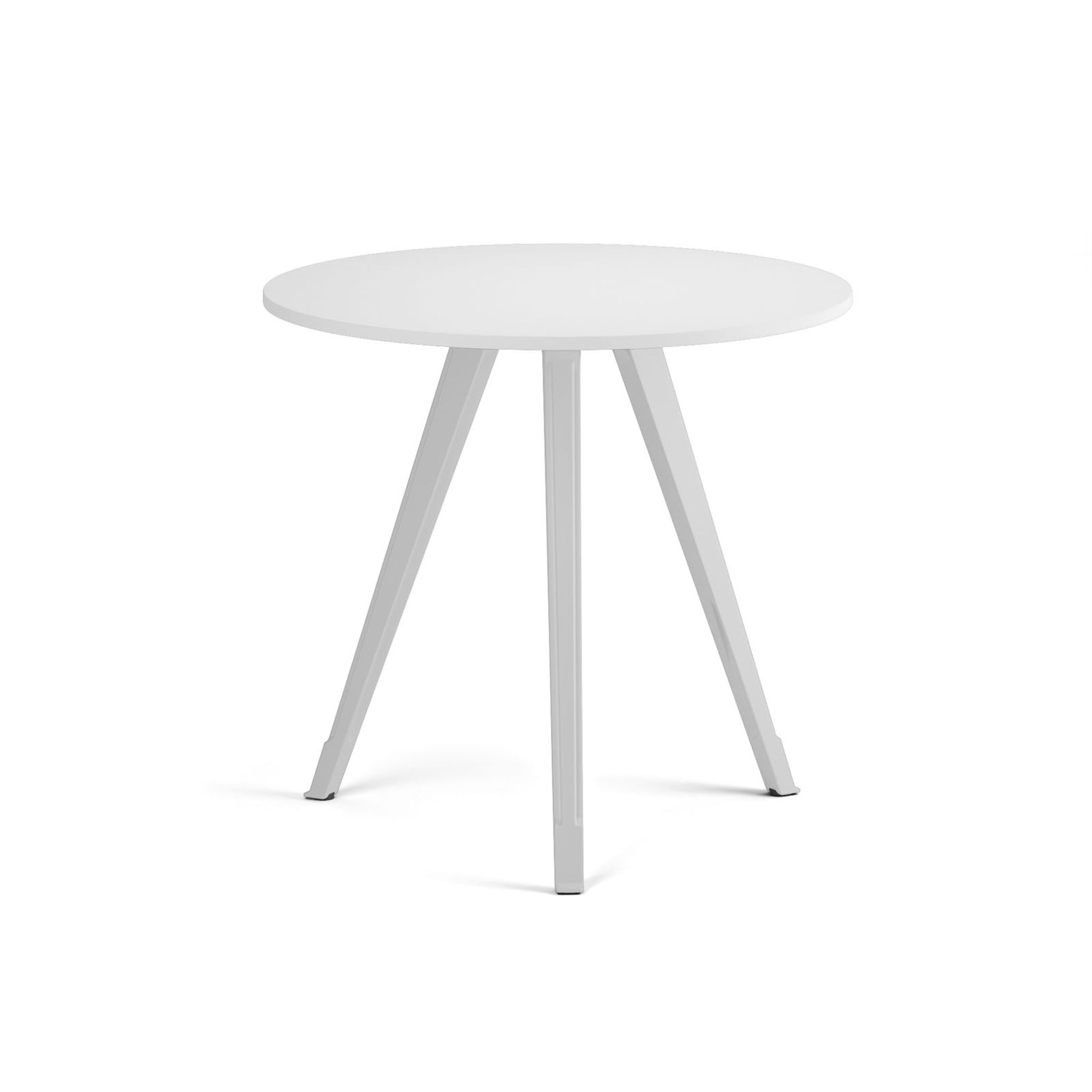 Couchtisch PRIMO ZEN, Durchmesser 80 cm, weißes Metallgestell, weiß