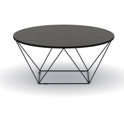 Couchtisch rund WIRE, Platte Durchmesser 105 cm, Wenge