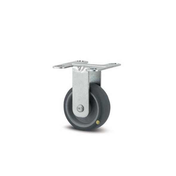 Antistatické prístrojové koleso, 50 mm, pevné, platnička, sivá guma