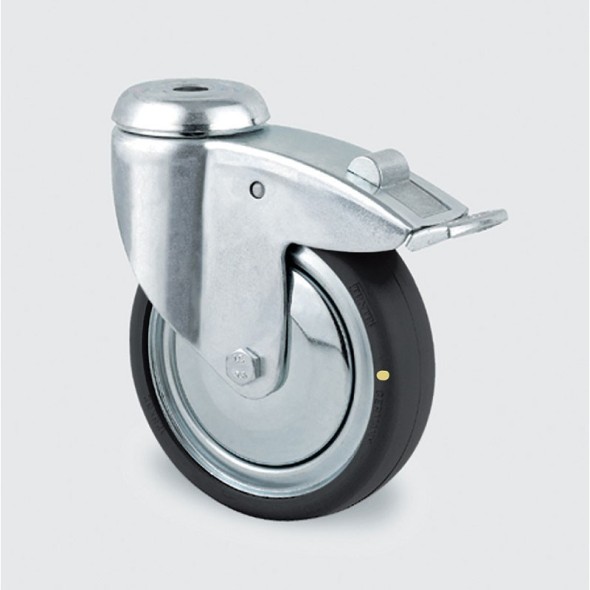 Antistatické prístrojové koleso otočné s brzdou, 50 mm, stredová diera
