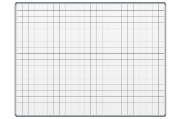 Biała ceramiczna tablica z nadrukiem ekoTAB, 1200 x 1000 mm, kwadraty/siatka