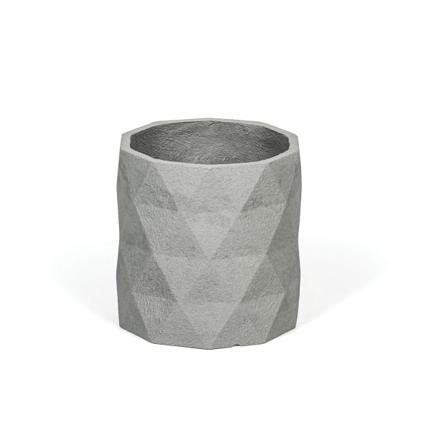 Blumentopf Zylinder M, 33 x 33 x 33 cm, fiberclay, grauer Sandstein