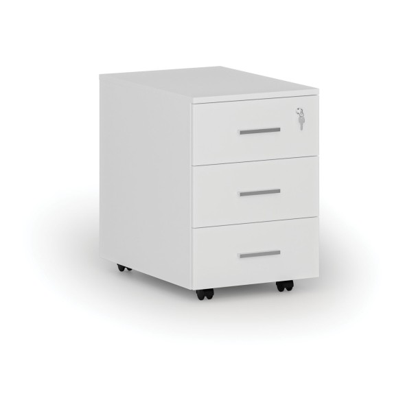 Büro-Mobilcontainer PRIMO WHITE, 3 Schubladen, weiß
