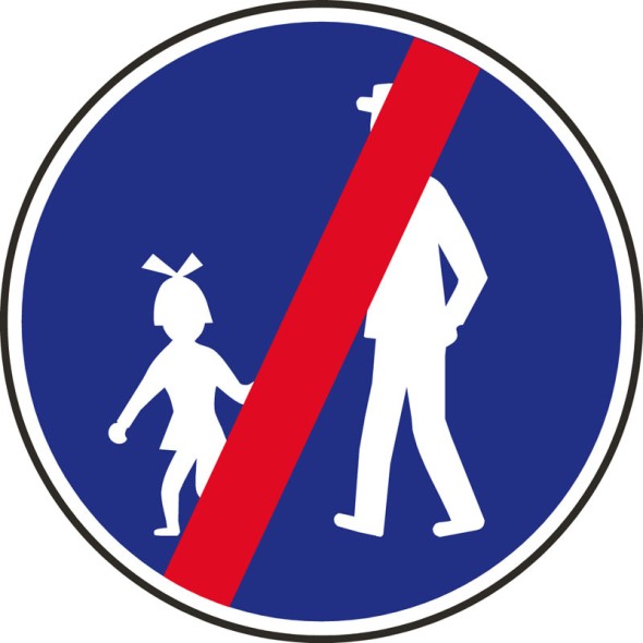 Dopravná značka – Koniec chodníka pre chodcov