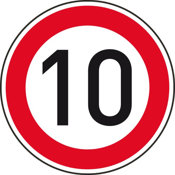 Dopravná značka – Najvyššia dovolená rýchlosť 10