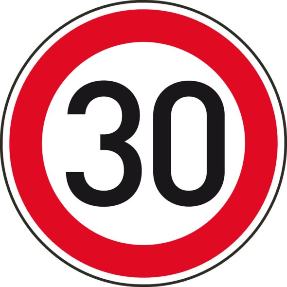 Dopravná značka – Najvyššia dovolená rýchlosť 30