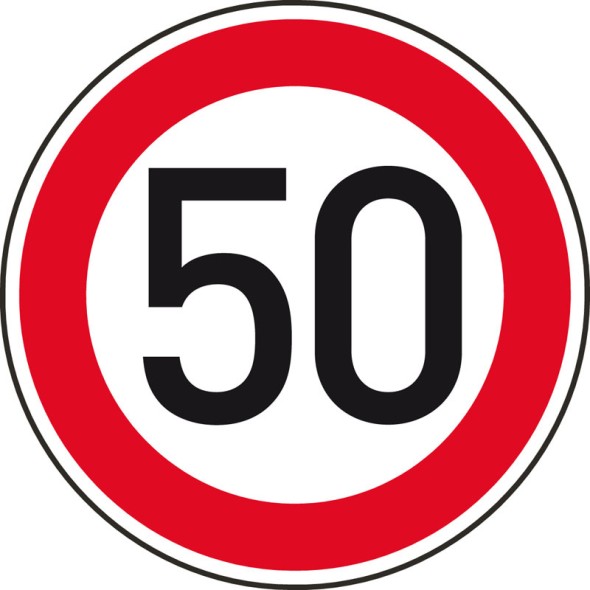 Dopravná značka – Najvyššia dovolená rýchlosť 50