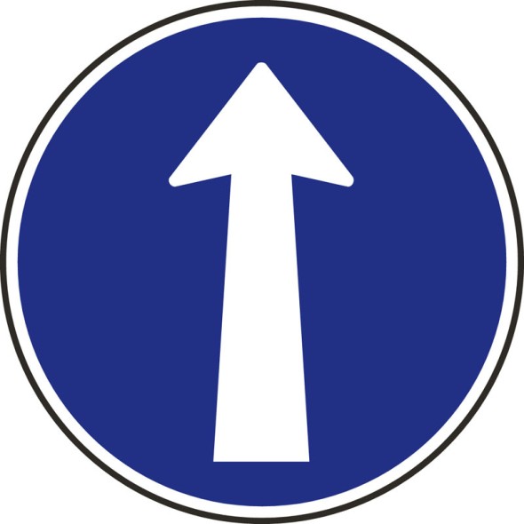 Dopravná značka – Prikázaný smer jazdy priamo