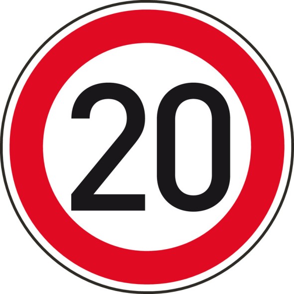 Dopravní značka – Nejvyšší dovolená rychlost 20