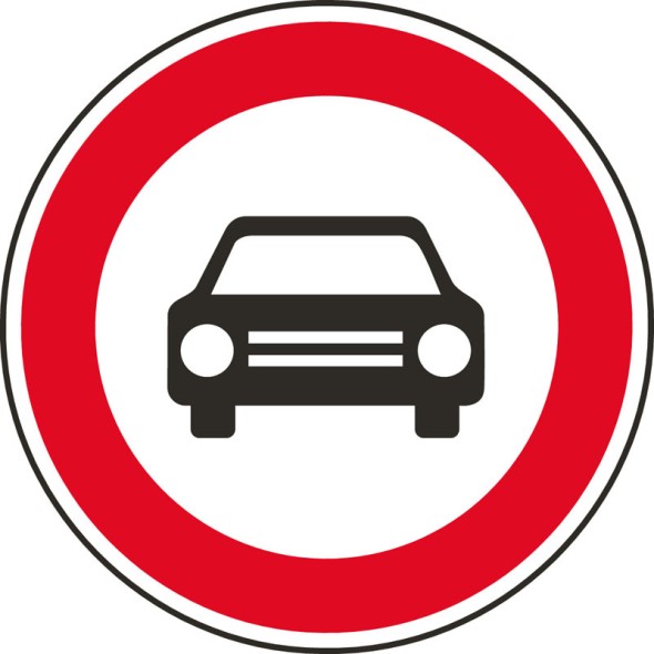 Dopravní značka – Zákaz vjezdu všech vozidel/výjimka motocykly