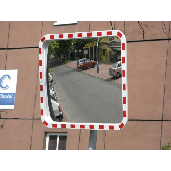 Dopravní zrcadlo obdélníkové, venkovní, 600 x 800 mm